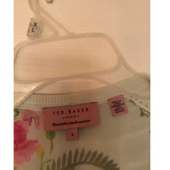Ted Baker Cleme Wallpaper Print Cardigan Sweater size 1 nwot - Picture 7 of 13